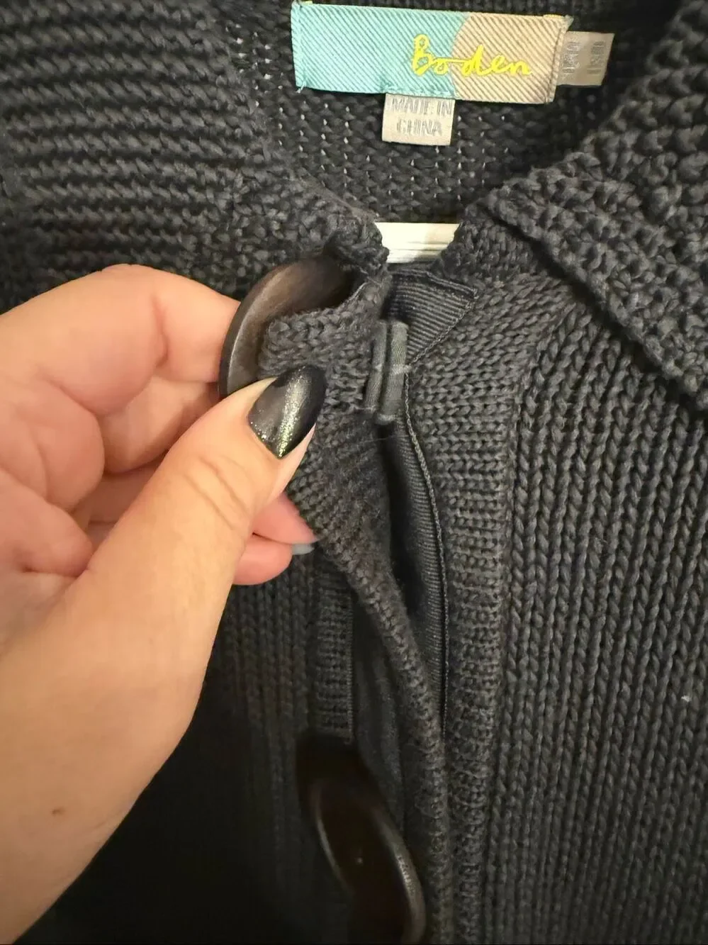 Boden Gray Long Line Snap Button Cardigan Sweater sz 10 EUC